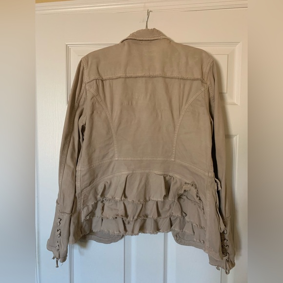 Free People Tan Ruffle Blazer - Picture 3 of 8